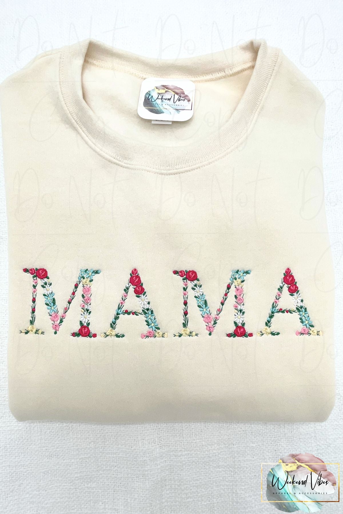 Mama Embroidered Sweatshirt with Floral Letters