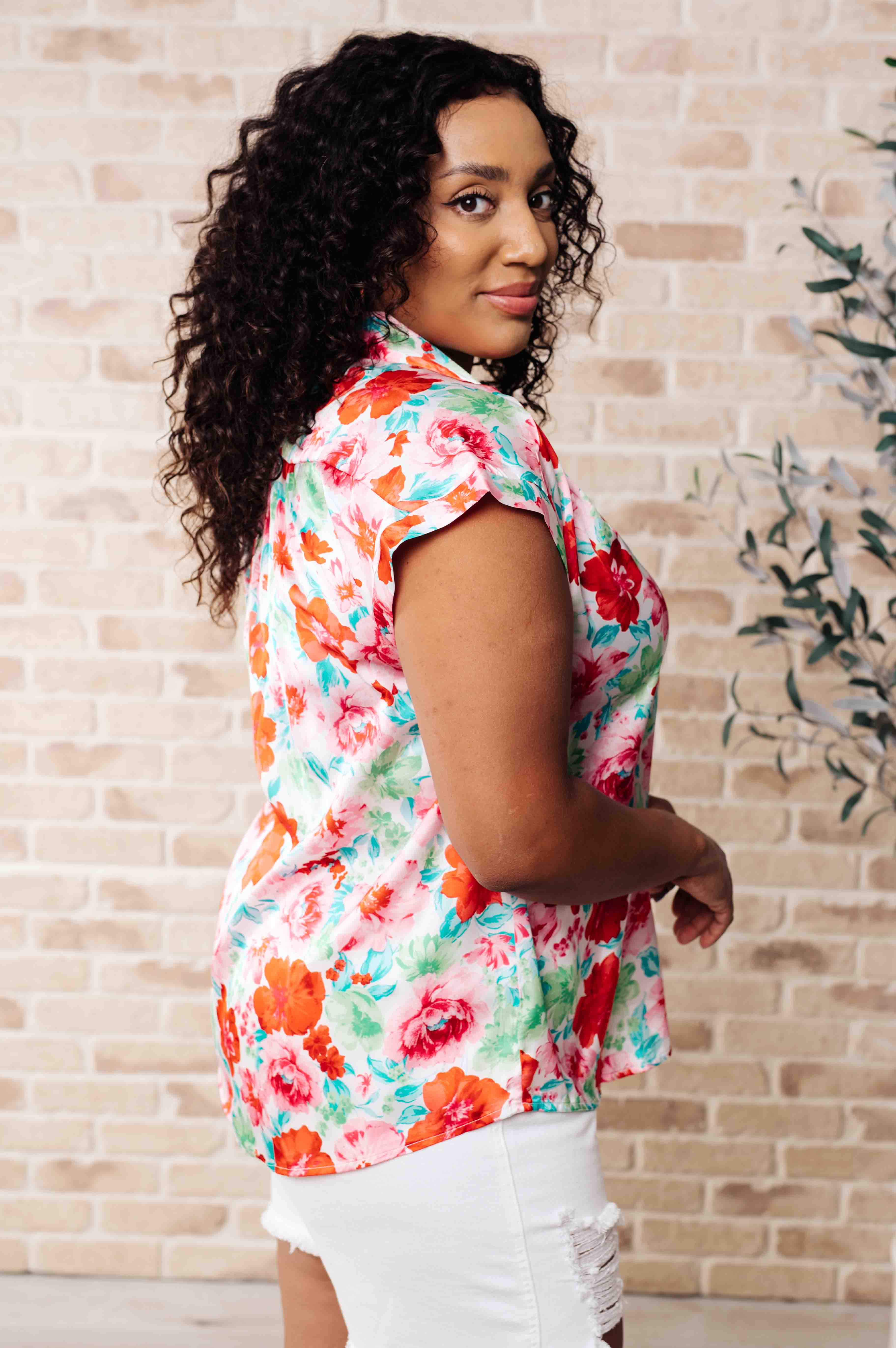 I Melt With You Collared Blouse by Emily Wonder side view on Krychele