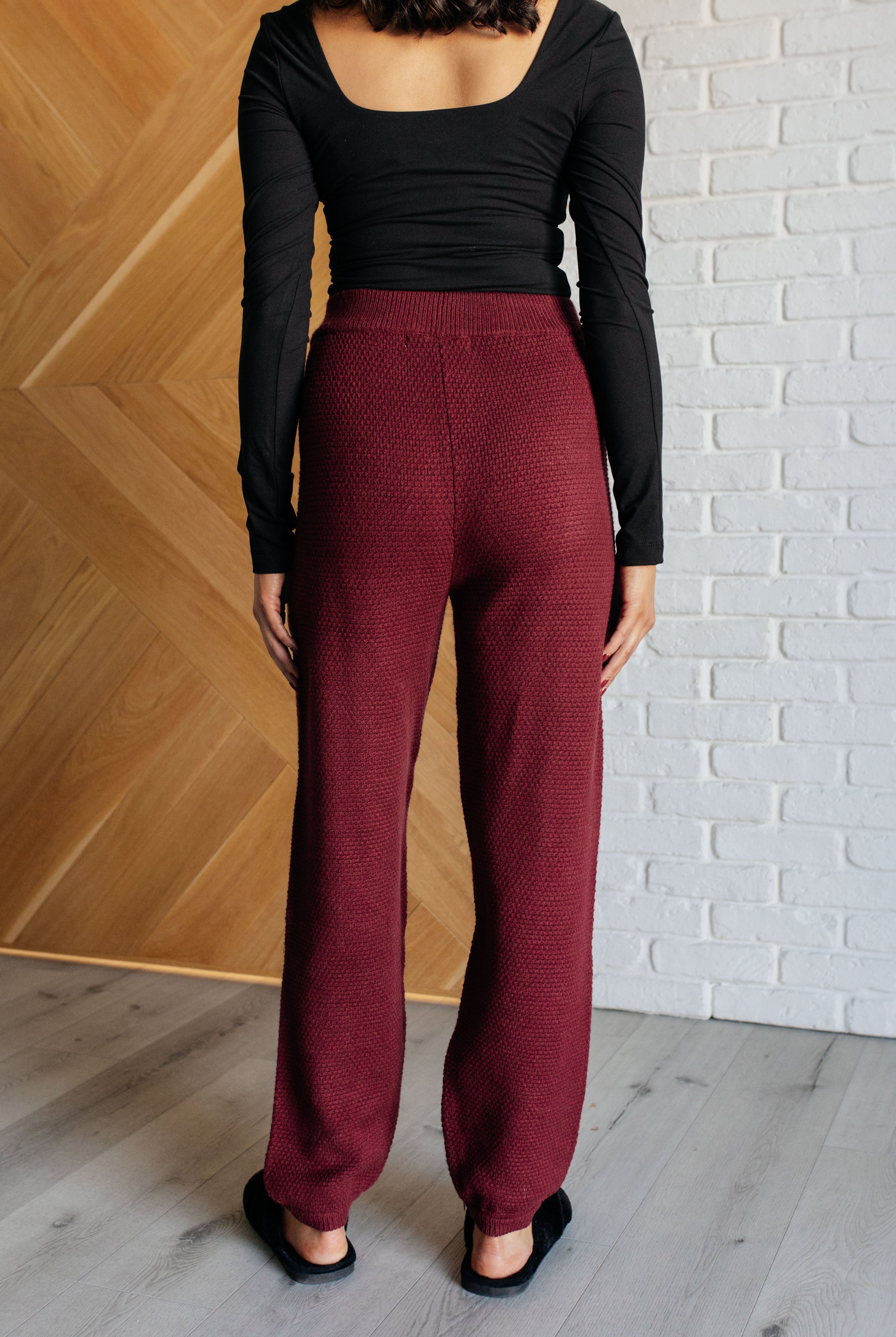 Rae Mode Simple Solution Knit Set in Wine back view