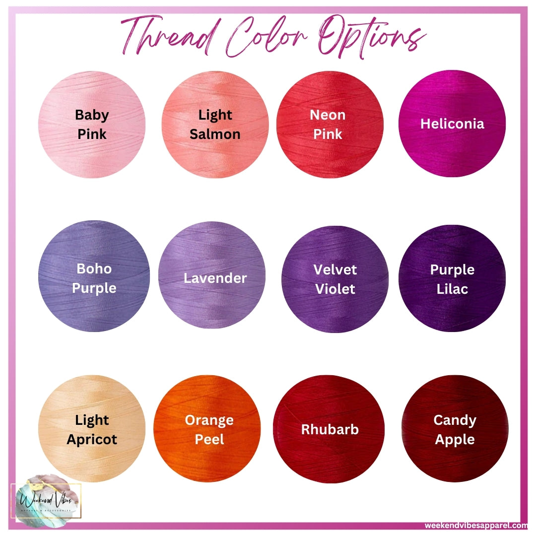 Thread Color options for embroidery