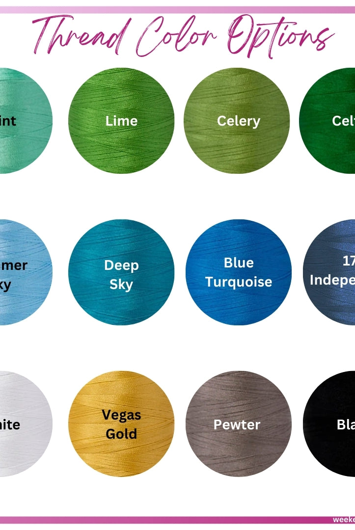 Thread Color options for embroidery