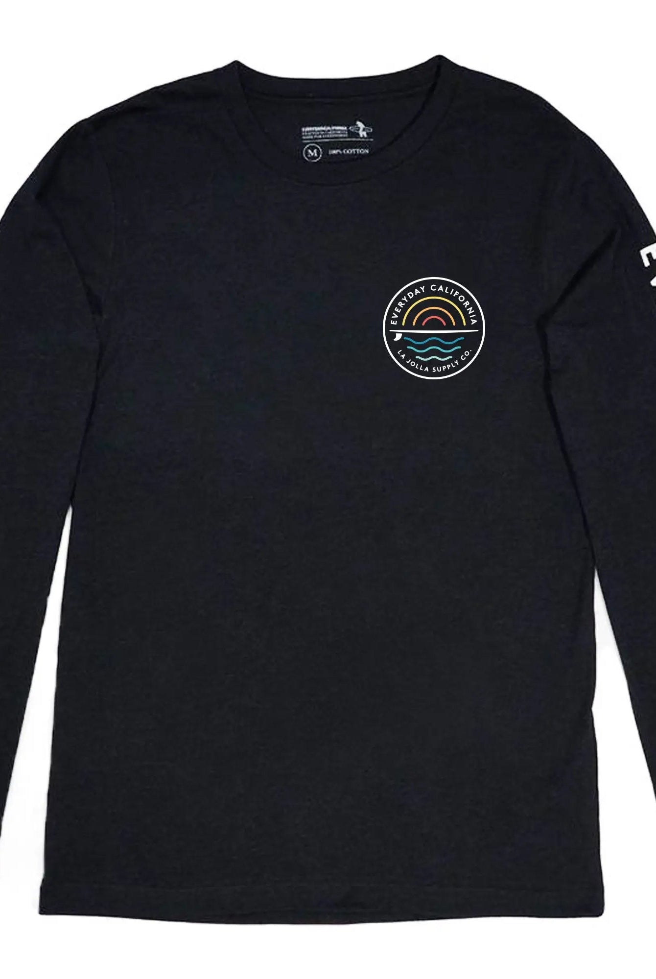 Cabrillo Men's Everyday California Long Sleeve Tee Shirt (flat lay front)
