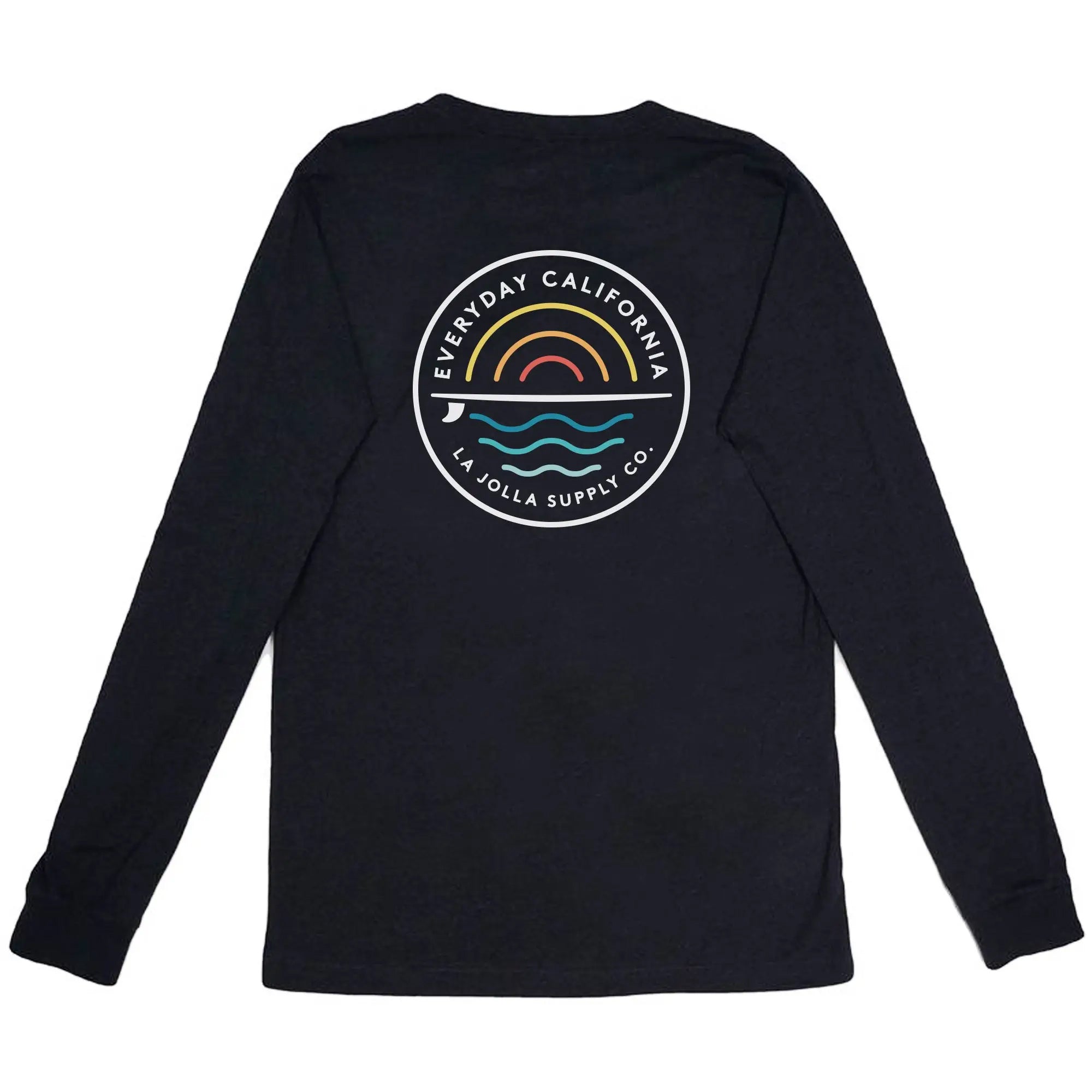 Cabrillo Men's Everyday California Long Sleeve Tee Shirt (flat lay back)