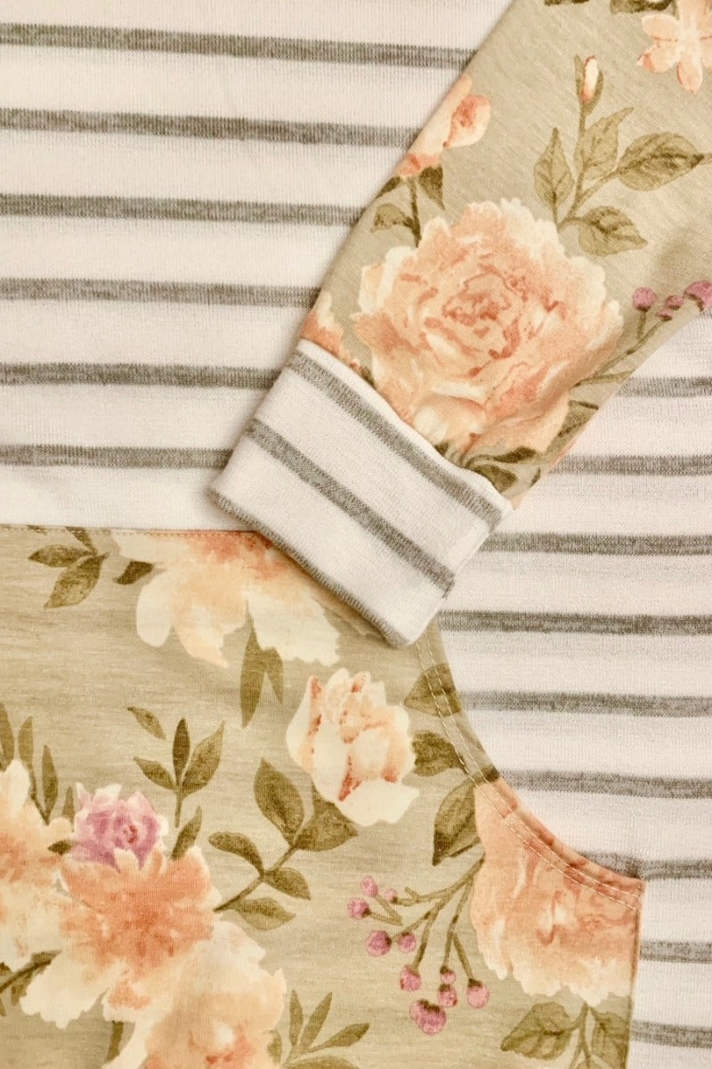 Emily Mixed Media Women's Drawstring Hoodie (contrasting mixed media)