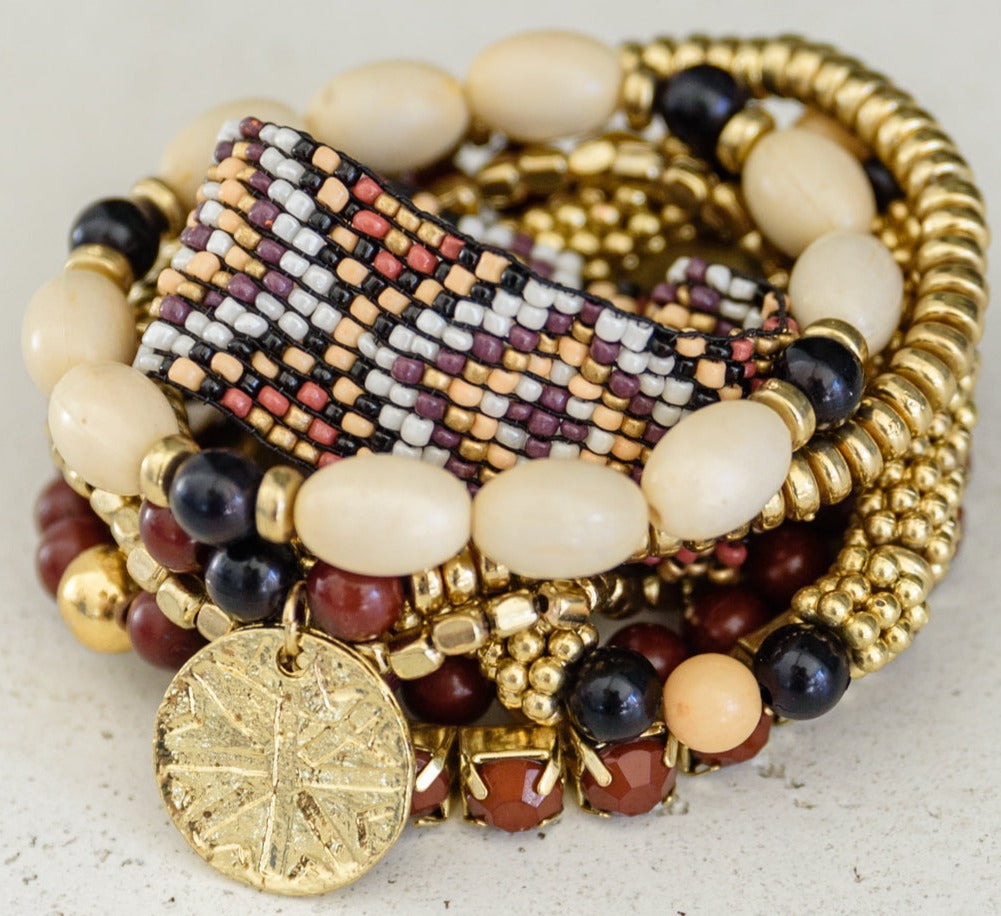 Bracelet set with earth tones