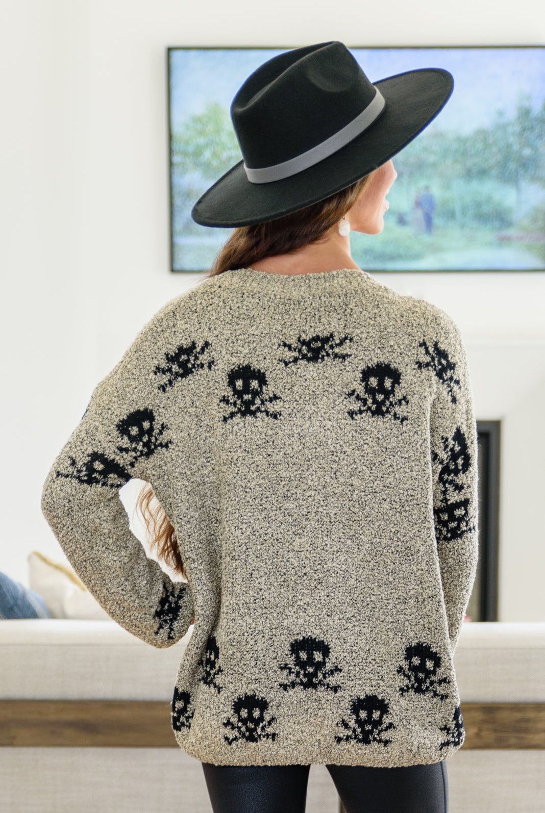 Love And Pirates Chenille Skull Sweater (S/M back)