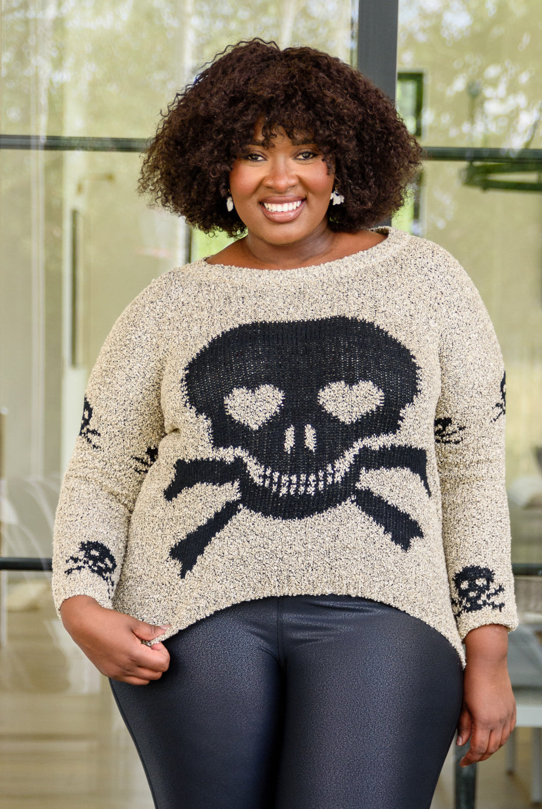 Love And Pirates Chenille Skull Sweater (M/L Embroidery Detail)