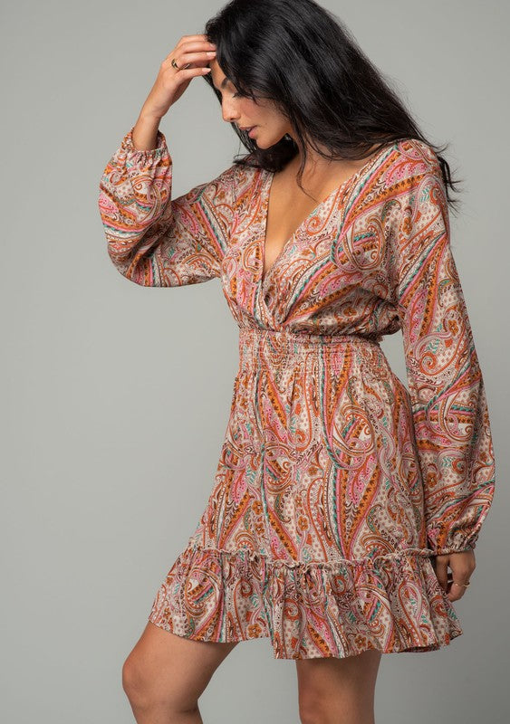 Paisley Bohemian Mini Dress from Lovestitch (full side profile)