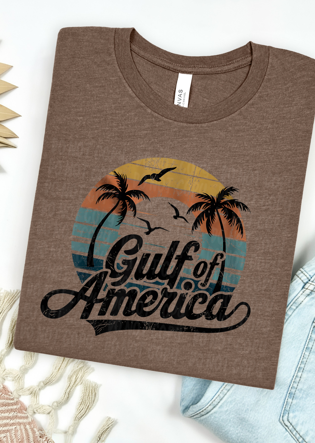 Gulf Of America Palm Trees Bella Canvas T-Shirt