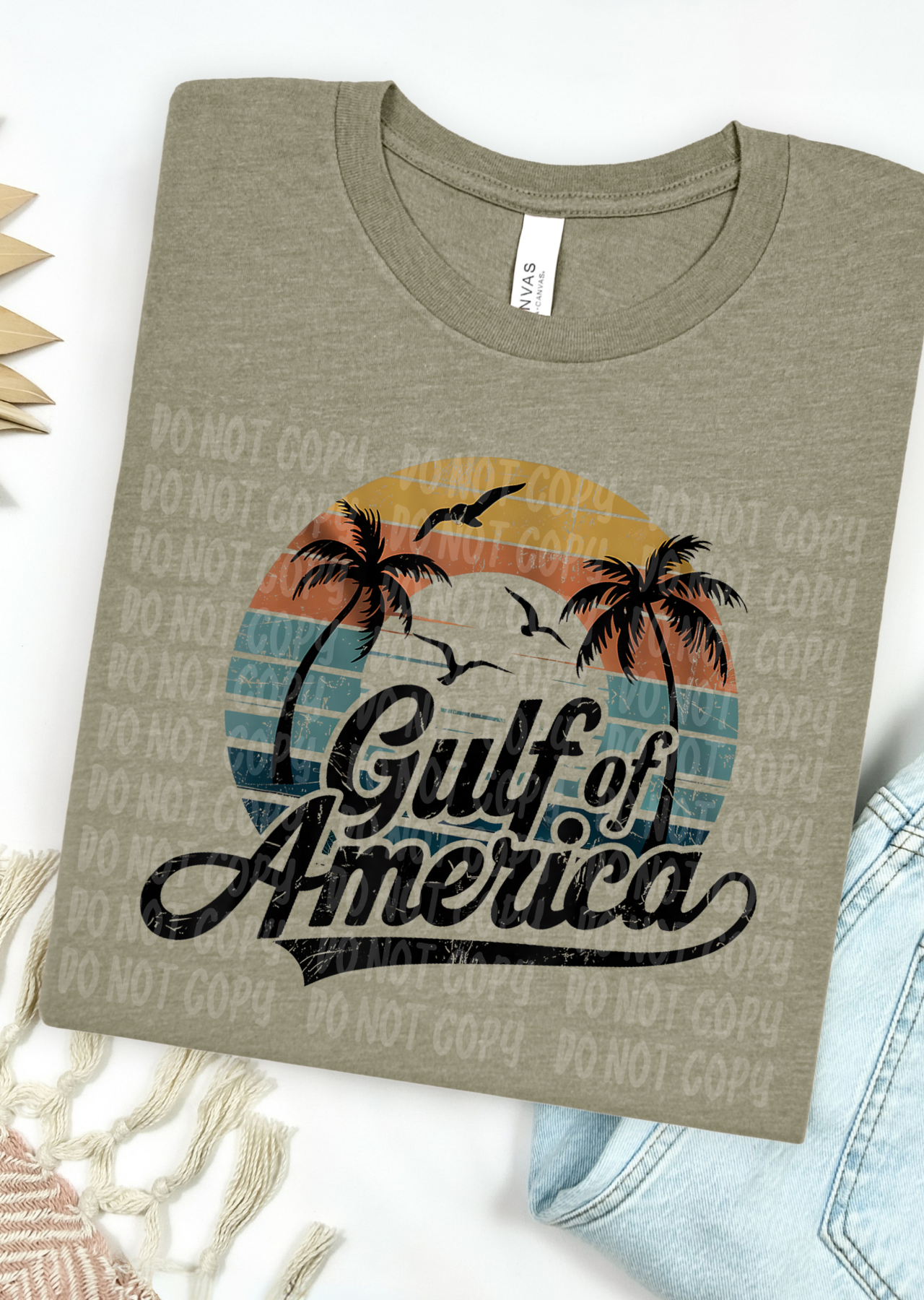 Gulf Of America Palm Trees Bella Canvas T-Shirt