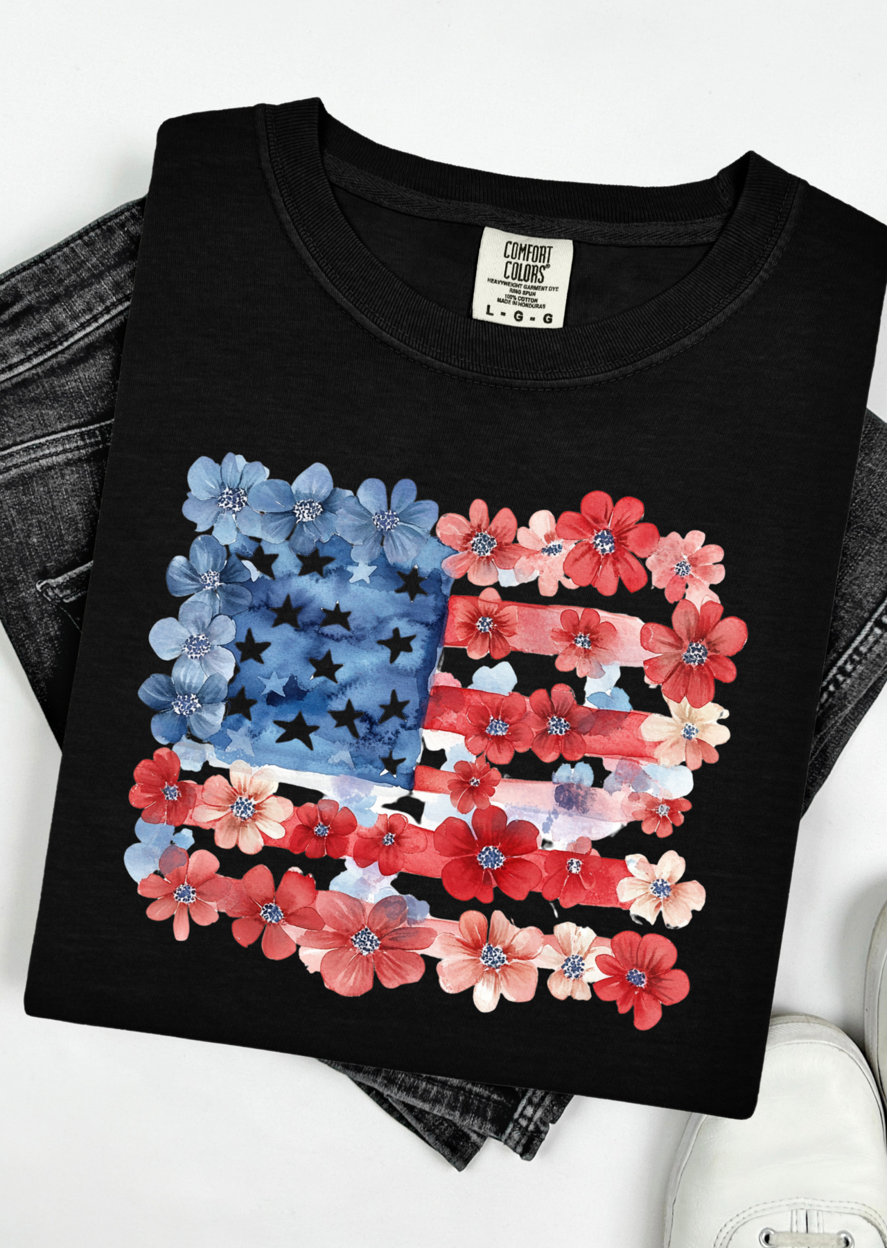 Floral Flag Comfort Colors T-Shirt