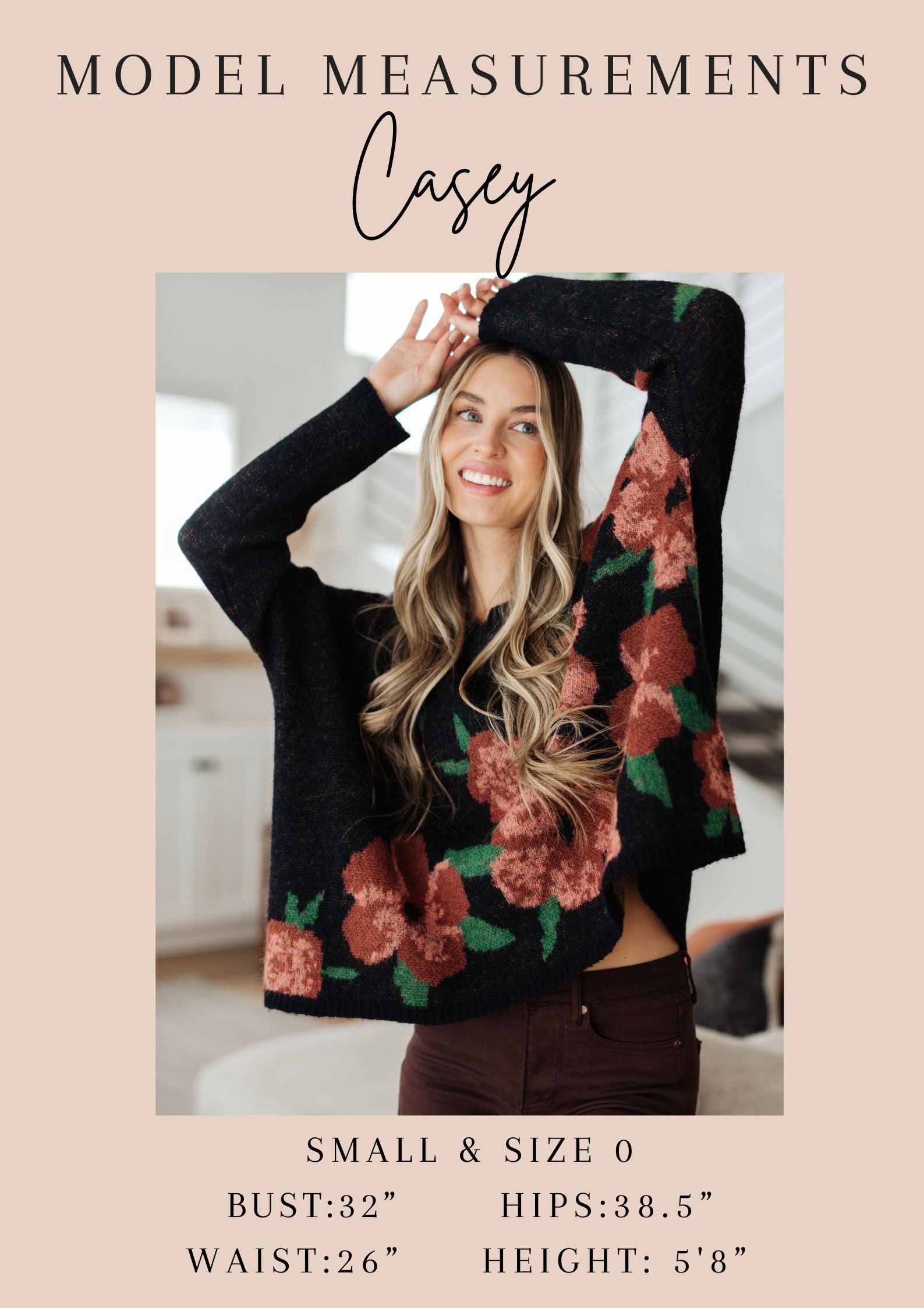 Casey model card wears size 0 in Judy Blue jeans