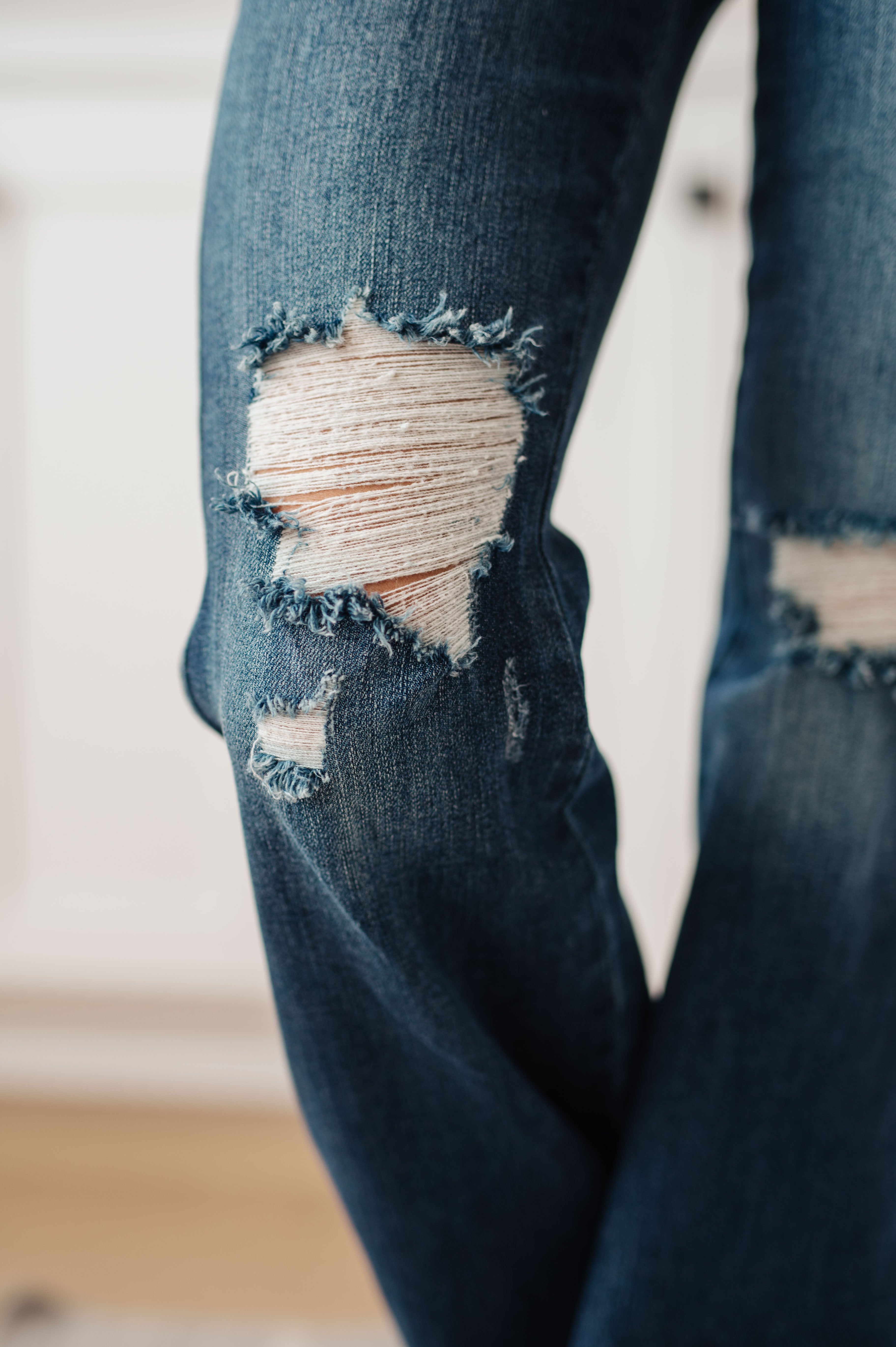 Judy Blue knee distressing on Control Top High Rise Distressed Cassandra jean