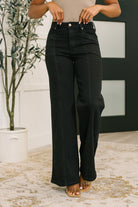 Corinna High Waist wide leg black denim jeans