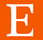 a white letter on an orange background