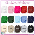 Color chart for Gildan Sweatshirts