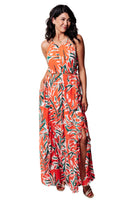 Humming Along Cutout Dress in Coral-silhouette