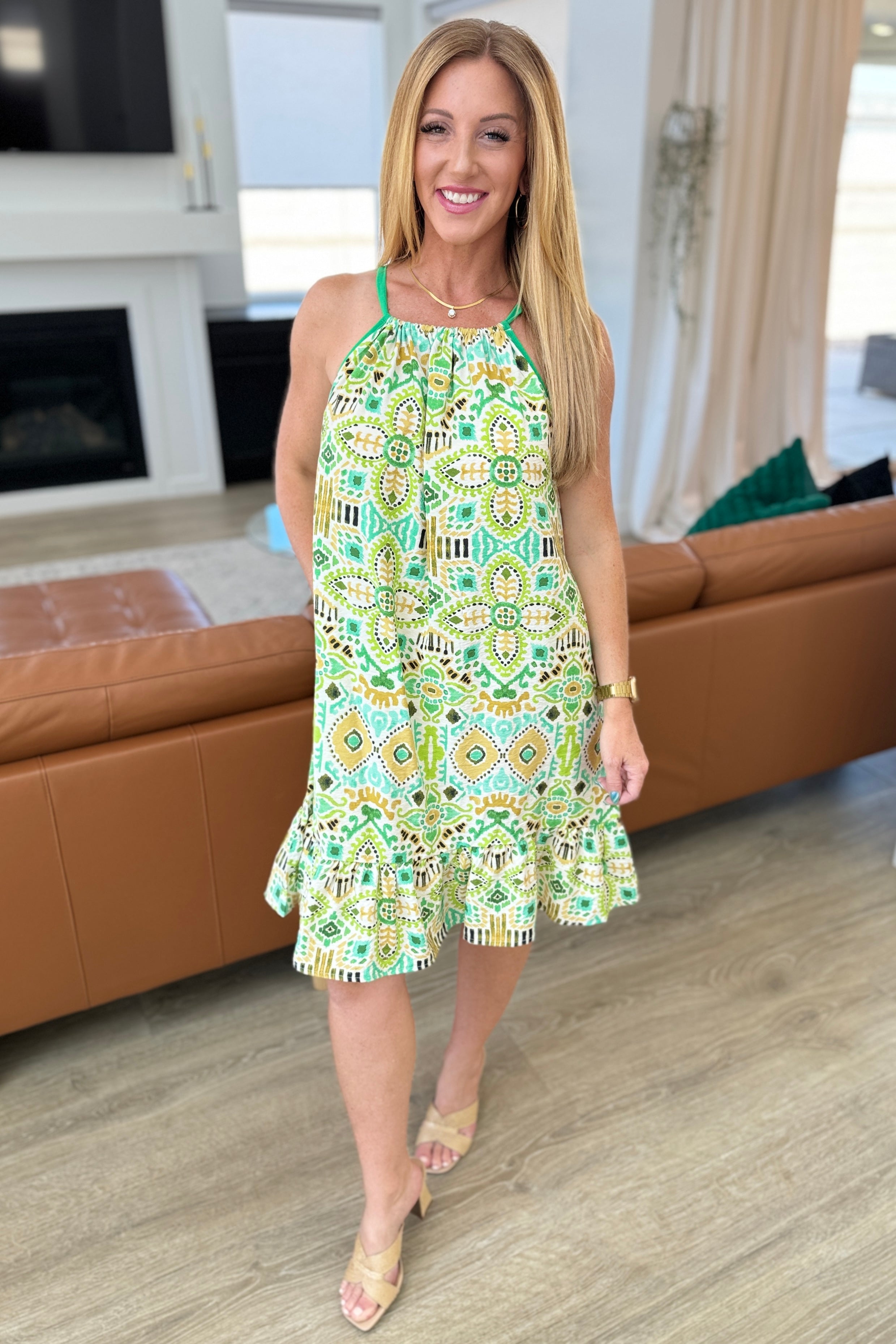 As You Walk On by Tank Dress in Lime Small As You Walk On by Tank Dress in Lime Small