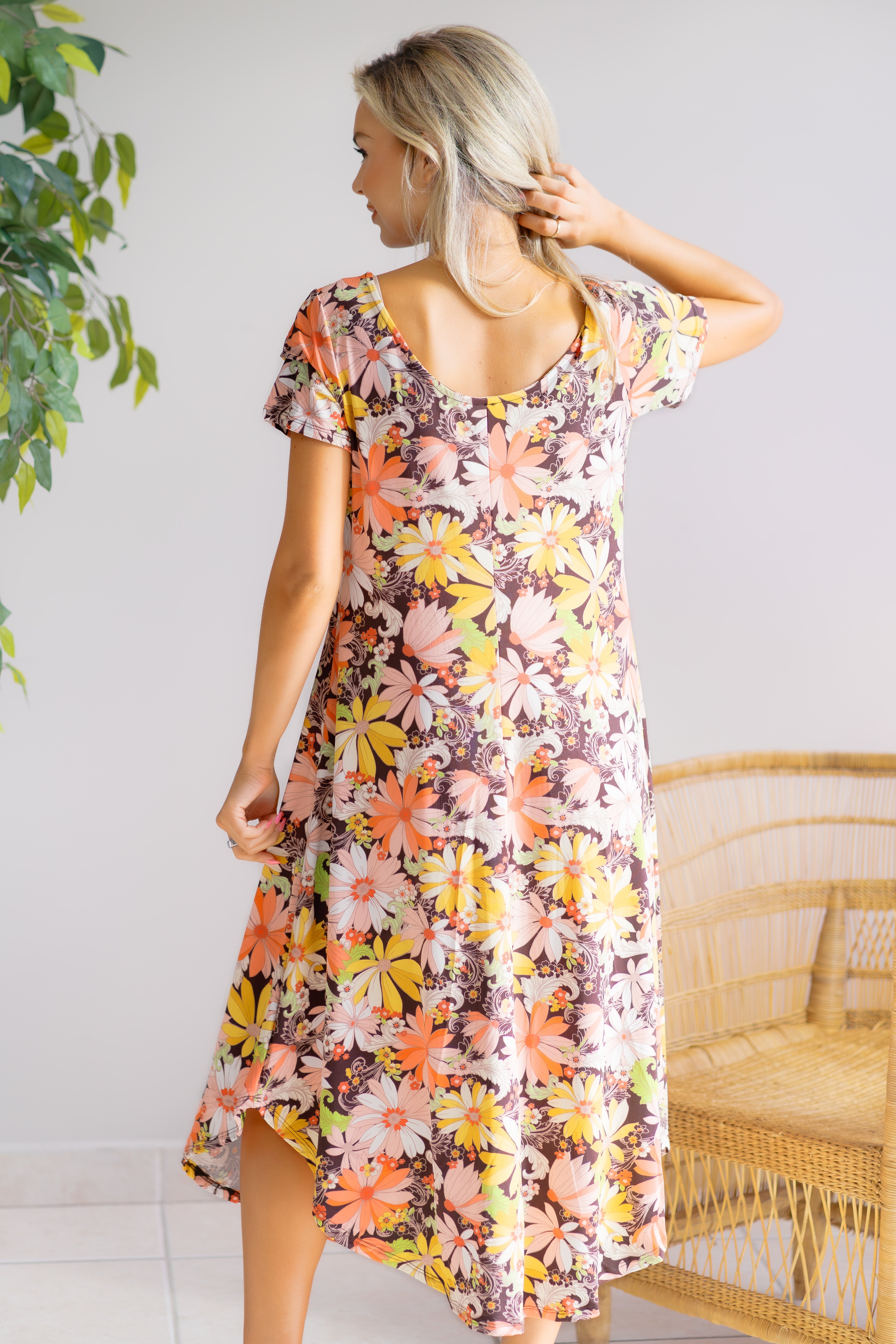 Petals in the Fall Breeze Midi Dress – Weekend Vibes Apparel