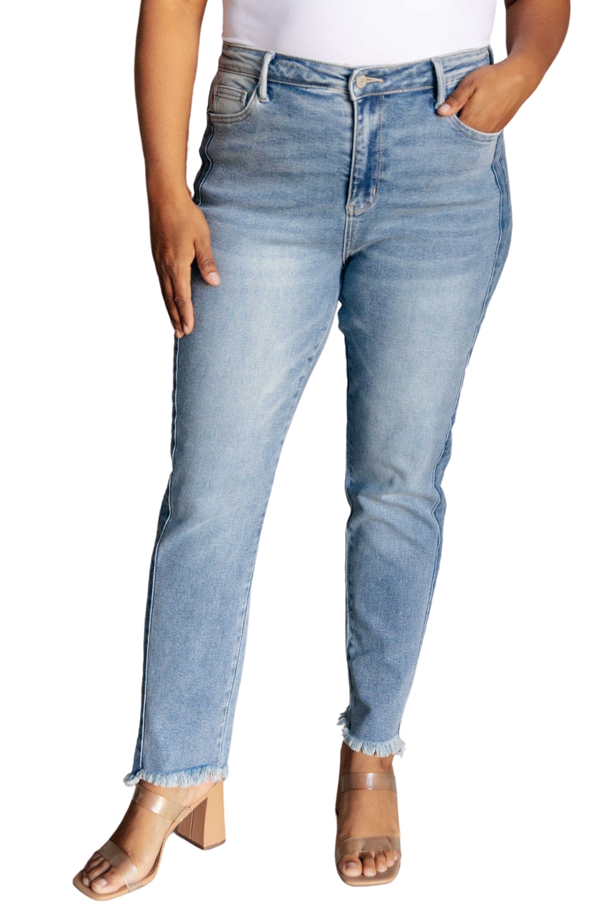 Susan High Rise Side Panel Detail Slim Jeans