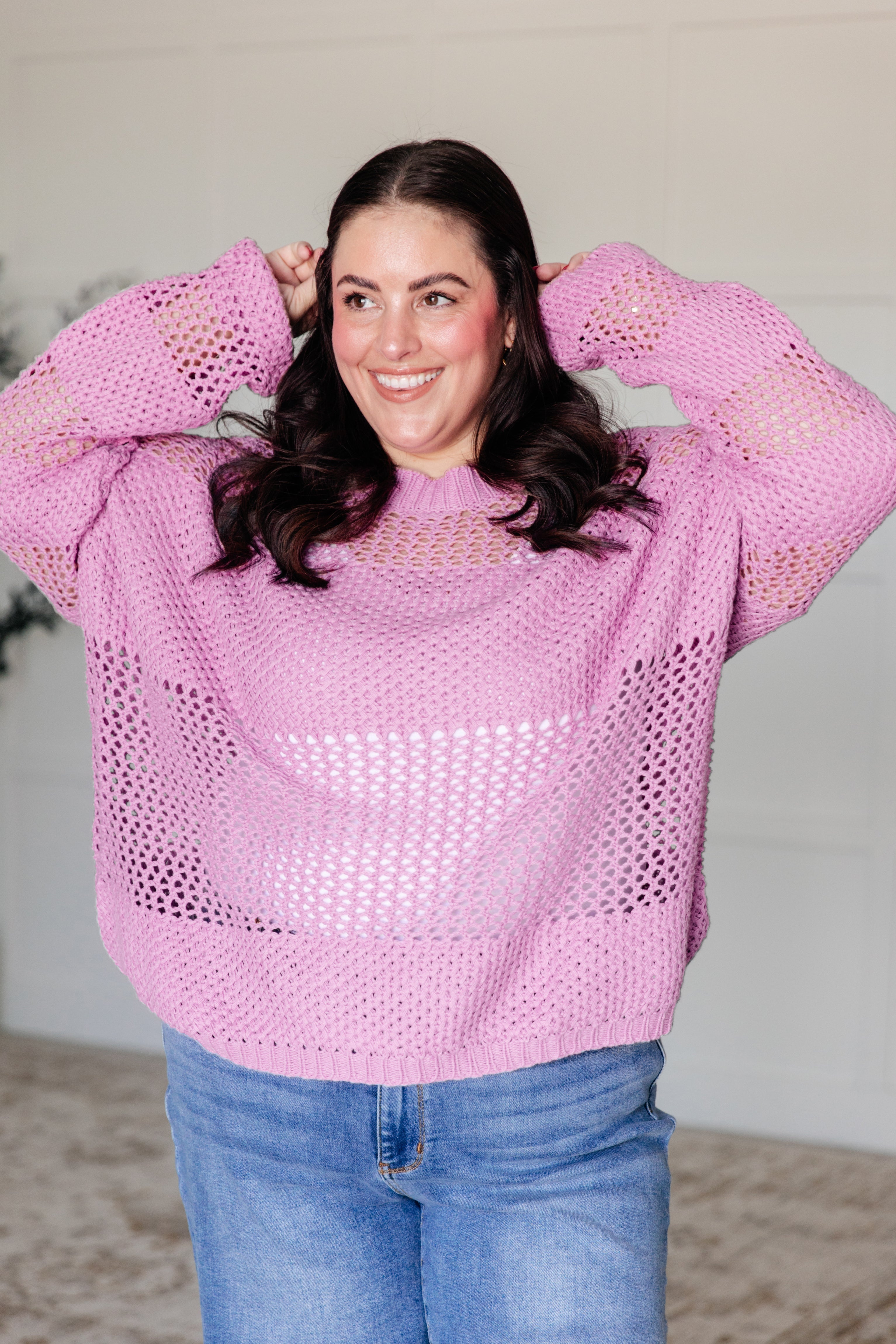 My Latest Love Loose Knit Sweater in Pink