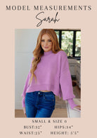 Sarah model card wears size small
