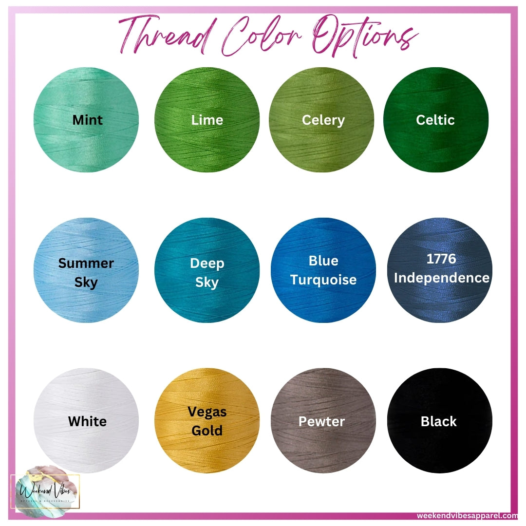 Thread Color options for embroidery