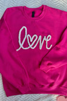 Valentine's Day Love Chenille Hand Lettered Embroidery Sweatshirt