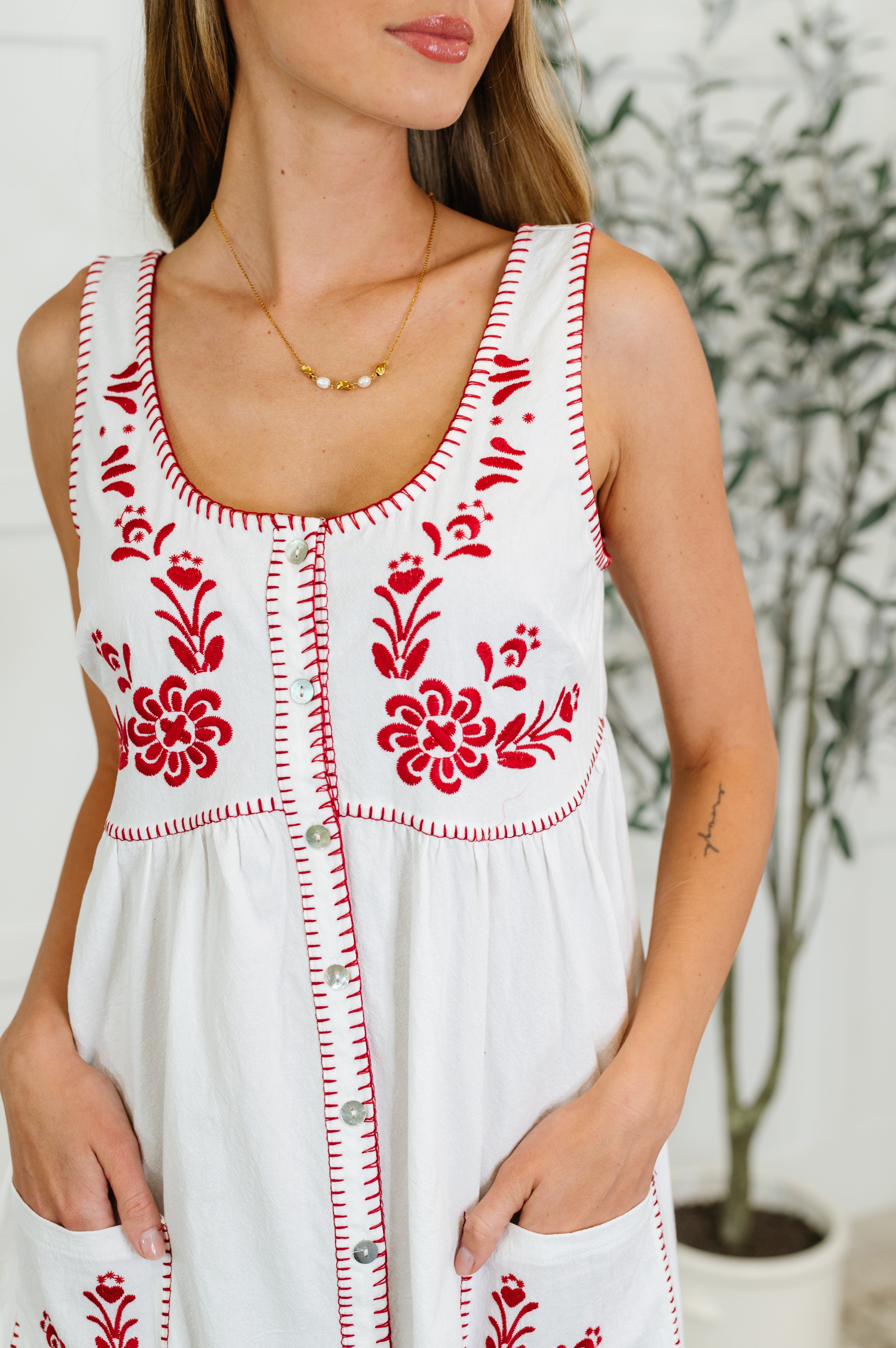 Whispering Petals Scoop Neck Dress by Polagram 2XL Whispering Petals Scoop Neck Dress by Polagram 2XL