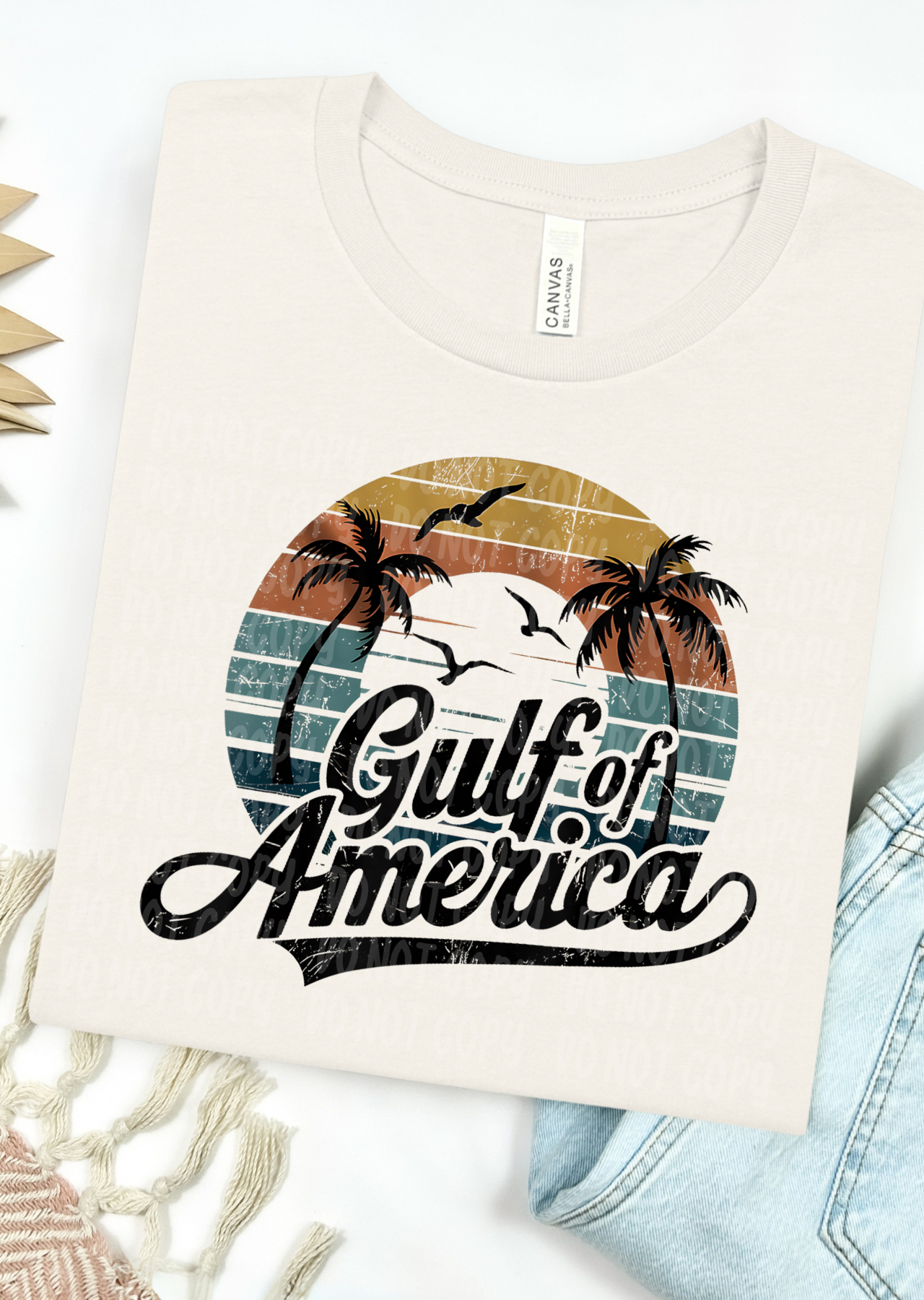 Gulf Of America Palm Trees Bella Canvas T-Shirt