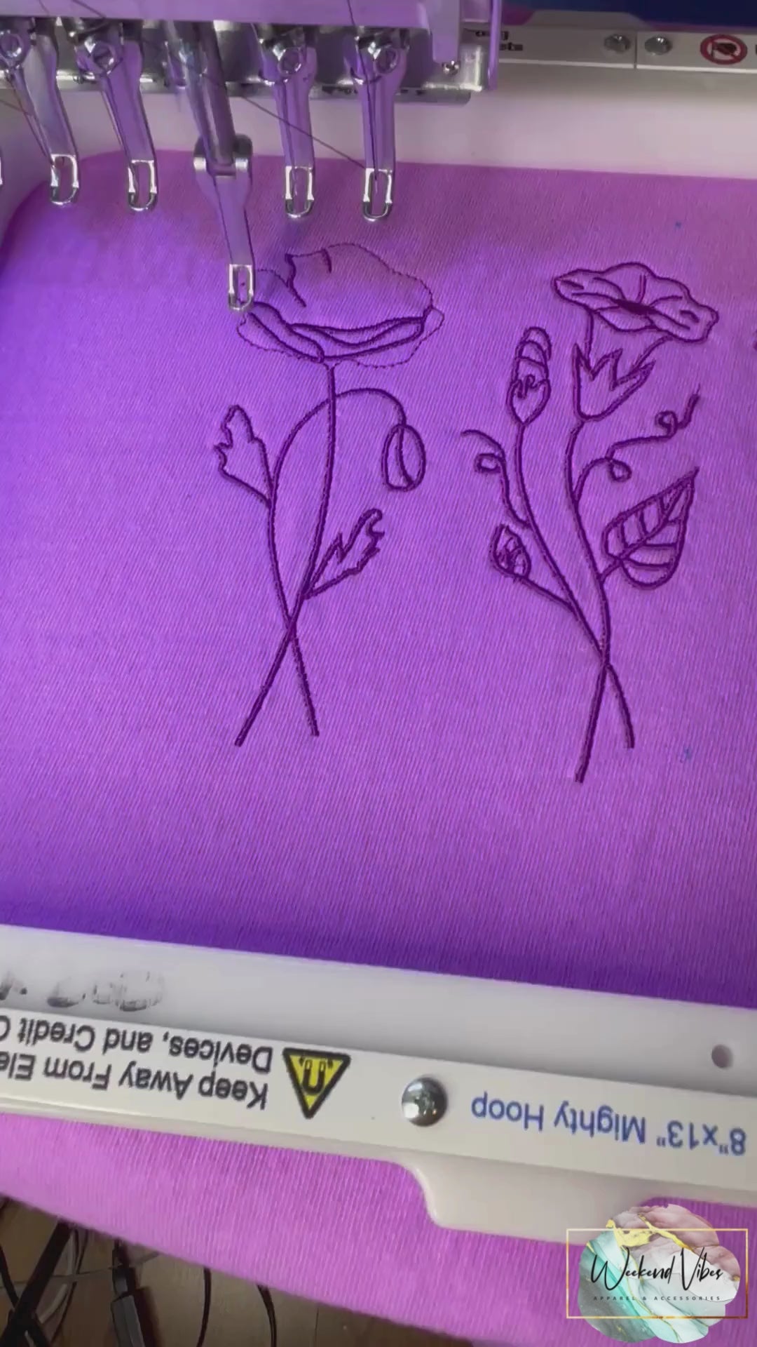 Birth Month Flowers Embroidery Video
