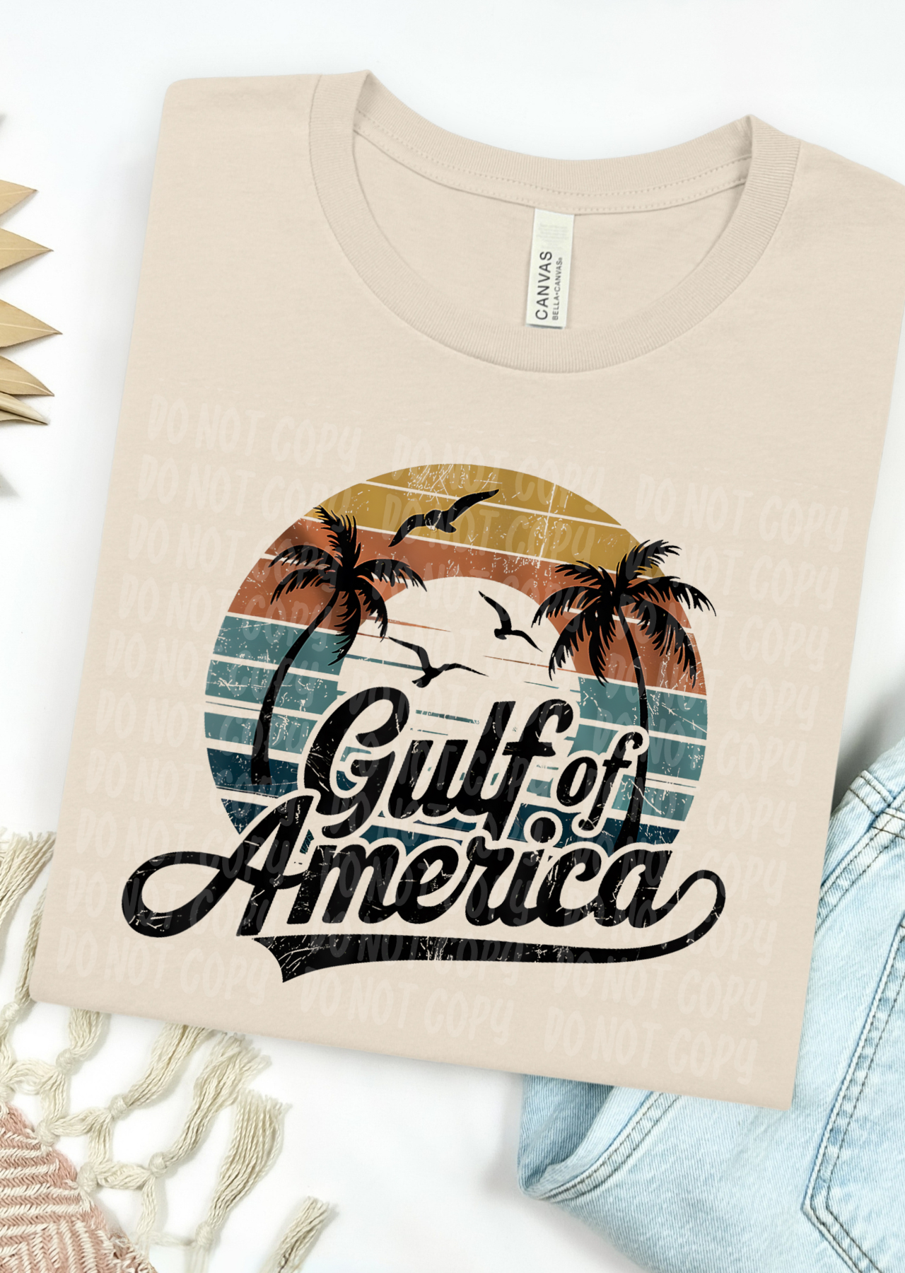Gulf Of America Palm Trees Bella Canvas T-Shirt