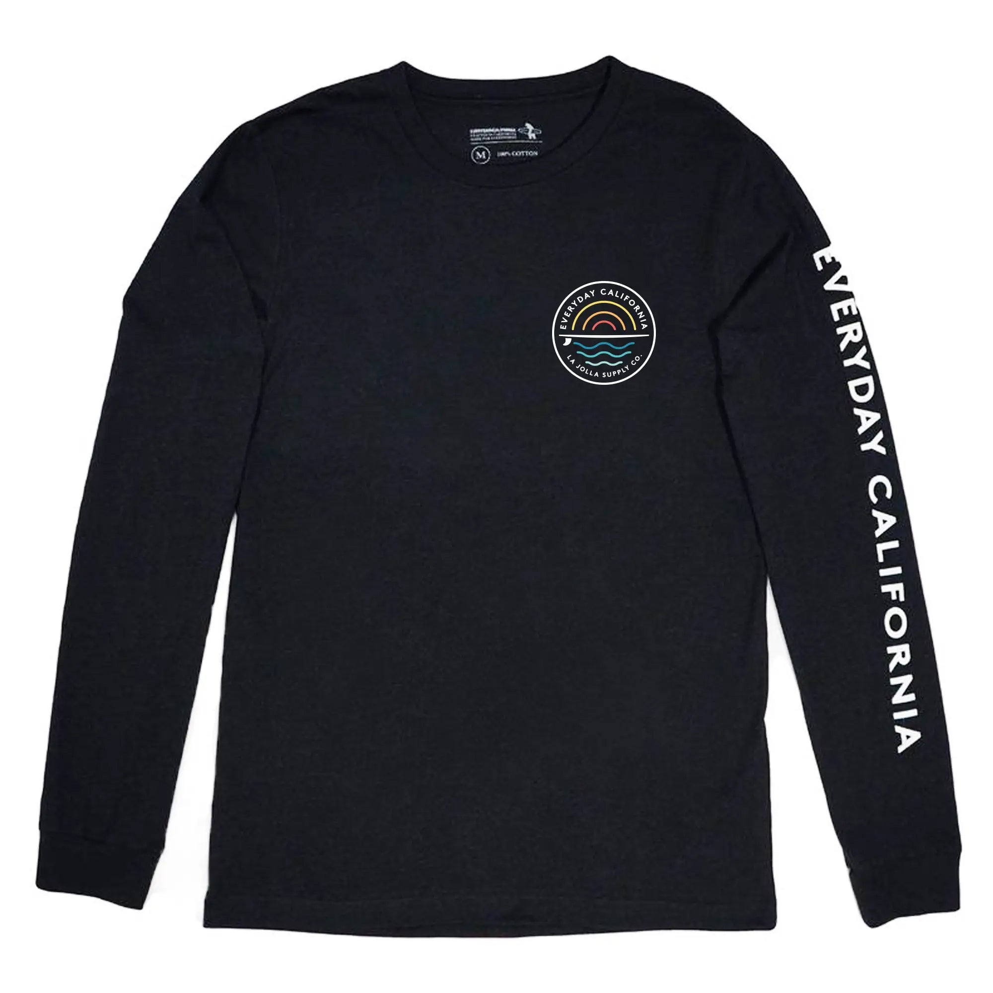 Cabrillo Men's Everyday California Long Sleeve Tee Shirt (flat lay front)