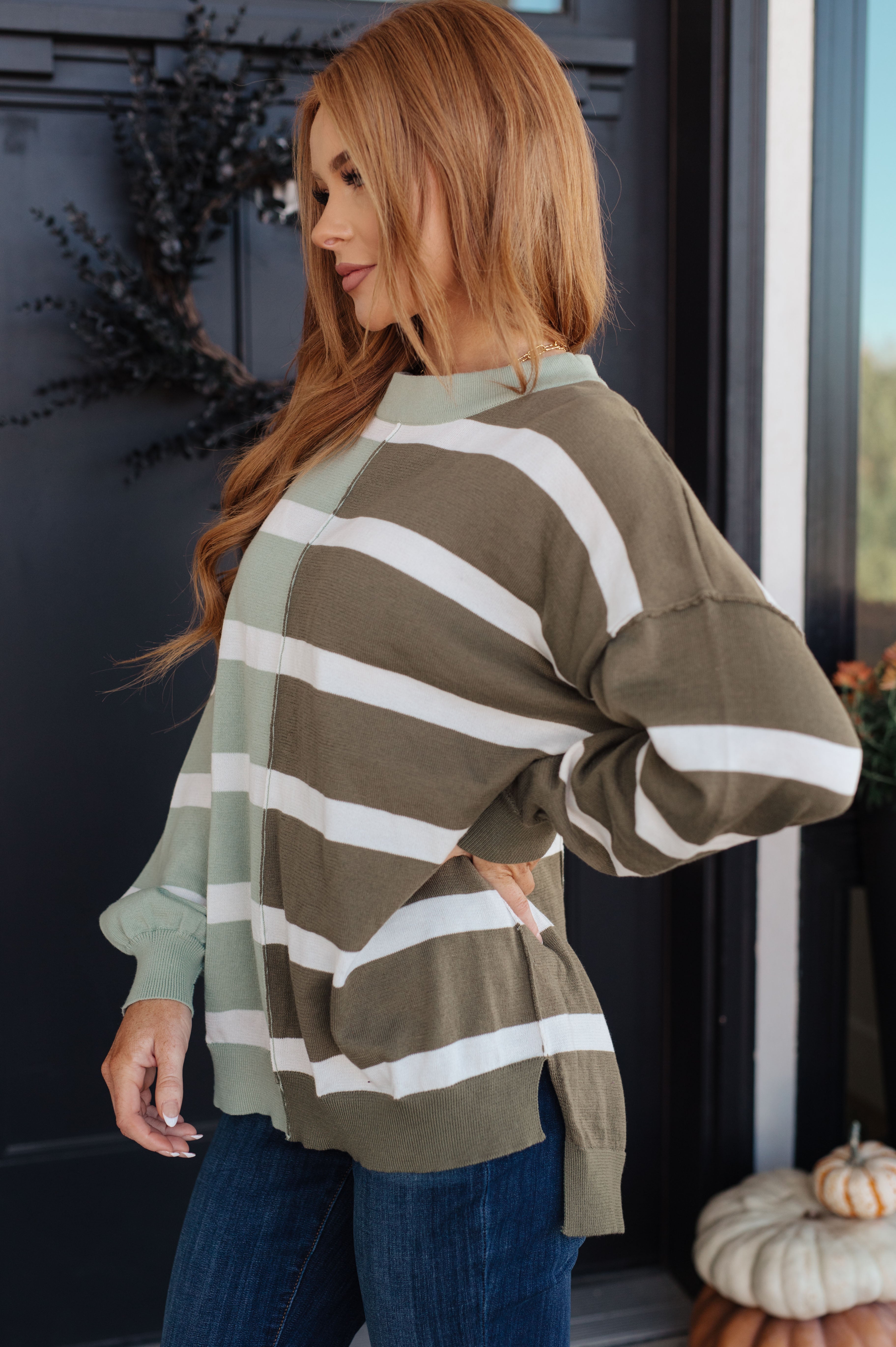 Andree by Unit Can t Decide Color Block Striped Sweater Small