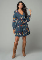 Lovestitch Sunday Brunch Floral Dress with Long Sleeves (full length front)