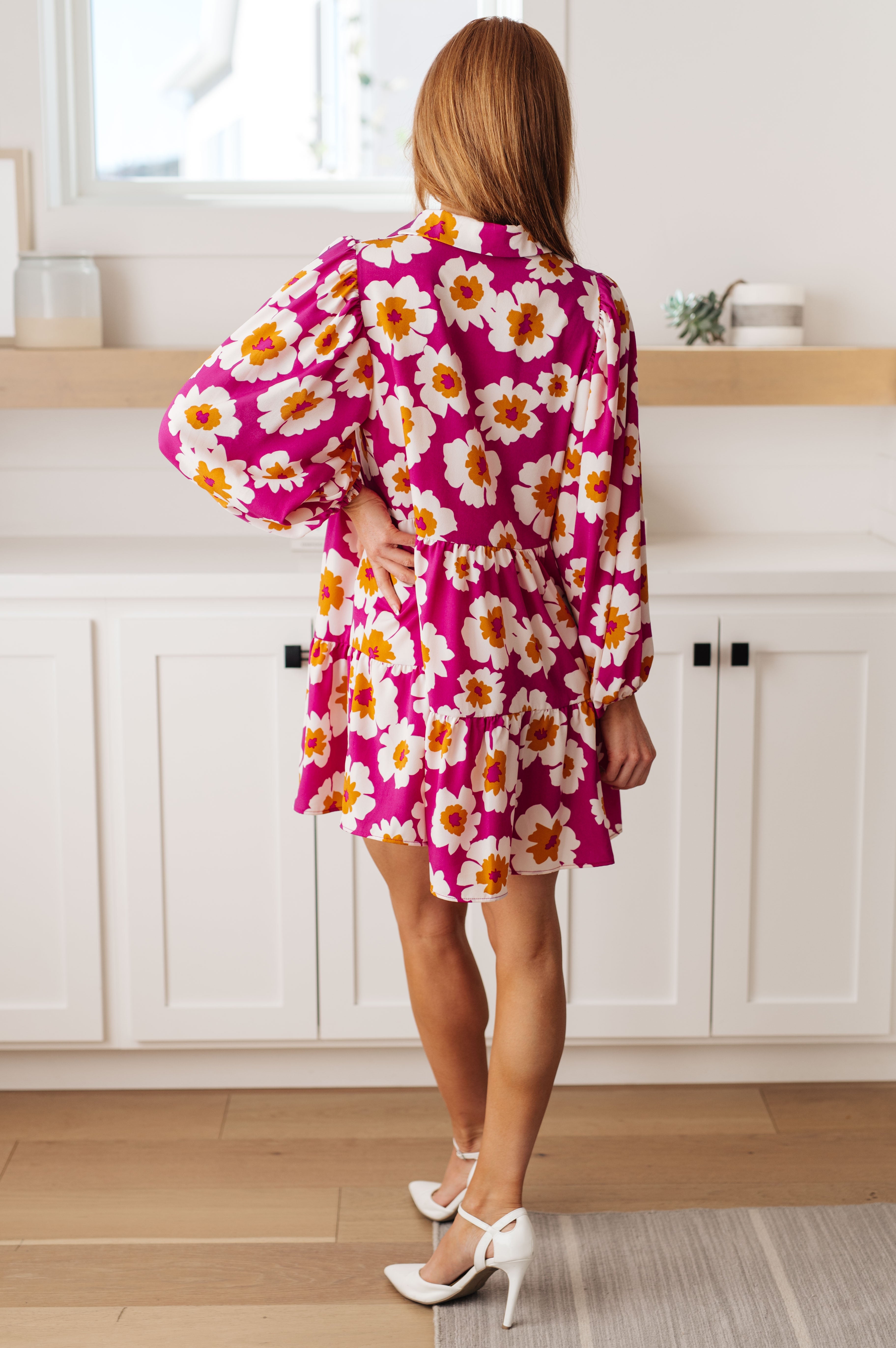 mod shirt dress Retro Mod Flower Cotton T-Shirt Dress