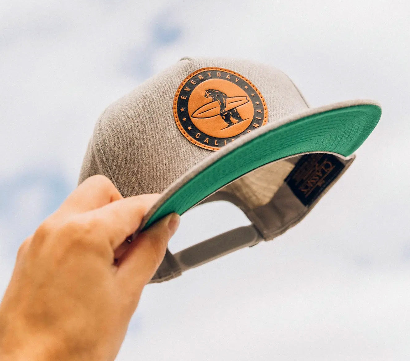 Everyday California Snapback Hat (under bill detail)