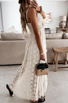 Persephone Gorgeous Boho Lace Maxi Dress (side profile)
